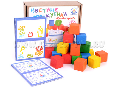 Кубики деревянные "Кто быстрее?"
