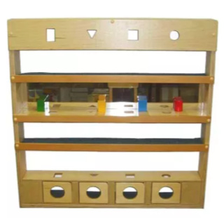 Настенный модуль с объемными телами и зеркалом (70х10х70 см)