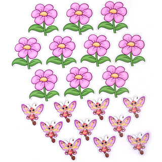 Набор магнитных карточек для устного счёта: "Бабочки и цветы"*